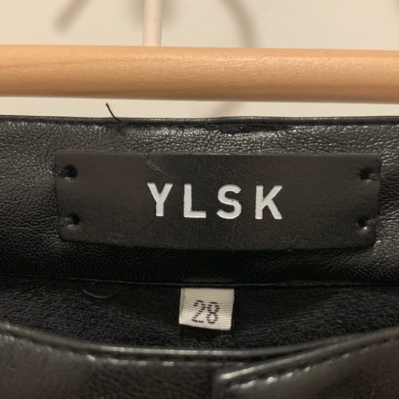 YLSK leather and PU blend bedazzled pocket pants - Picture 5 of 9